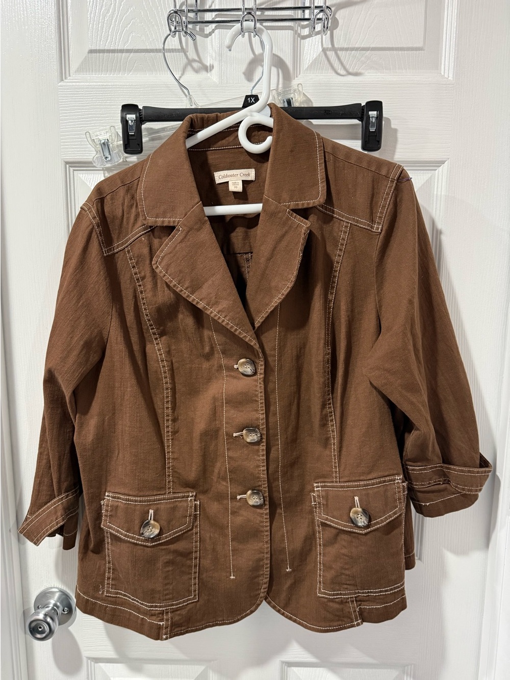 Coldwater Creek Brown Button-Front Women's Jacket size 20